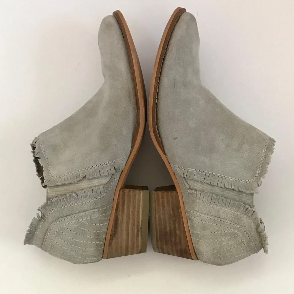REBELS Suede Fringe Trim Ankle Boots Chelsea Women’s Size 8